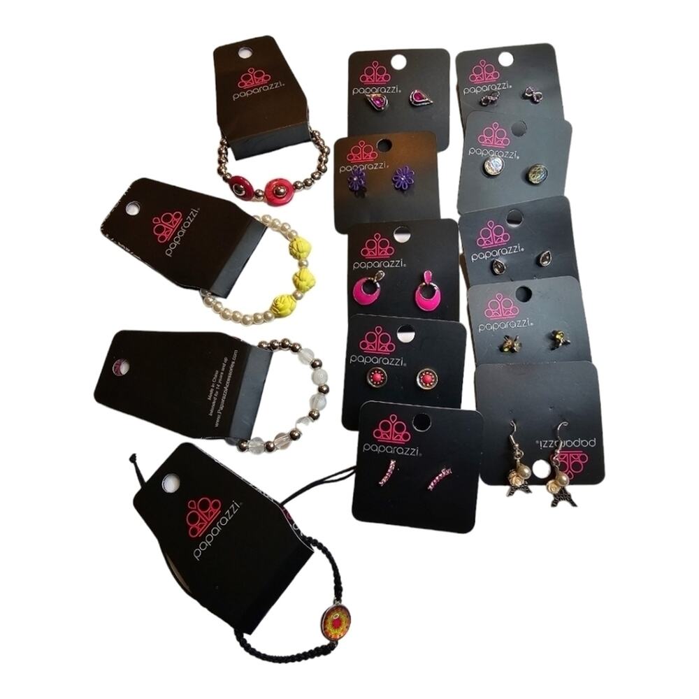 Paparazzi Bracelet and Earring Lot Set of 14 NEW Lot 2597